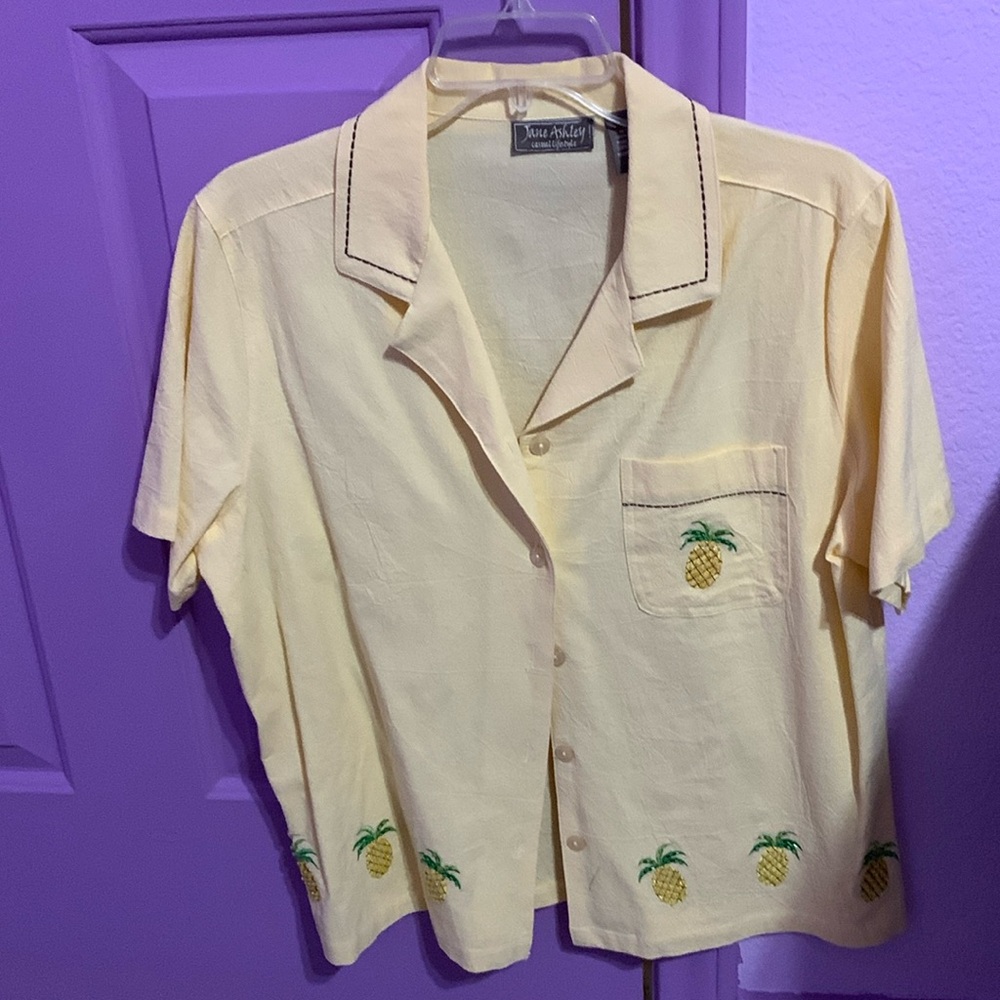 Yellow Jane Ashley button-down top